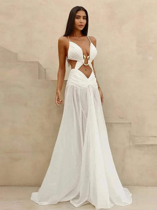 Robe Longue Ajourée Sliméa — Élégance Légère pour Plage et Soirées